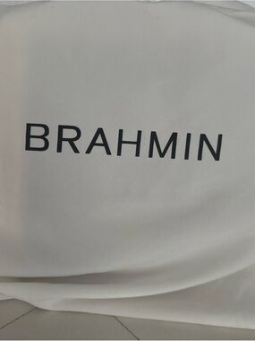 Brahmin White Bag Dust Cover with Black Logo